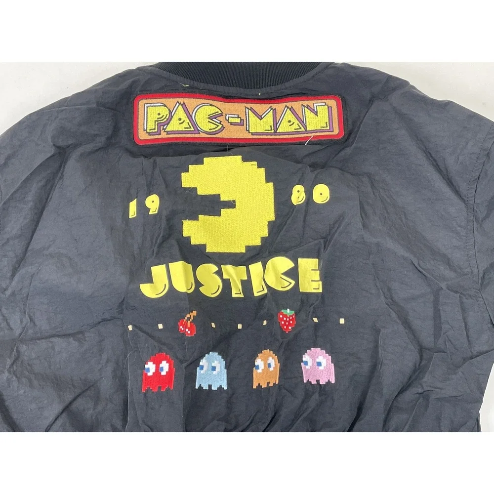 Pacman Justice Girls Mini‎ Bomber Jacket Size XL Black